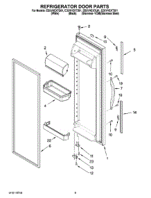 06 - Refrigerator Door Parts parts for Whirlpool Refrigerator ED5VHEXTB01 from AppliancePartsPros.com