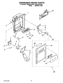 08 - Dispenser Front Parts parts for Whirlpool Refrigerator 7GS6SHEXPQ03 from AppliancePartsPros.com