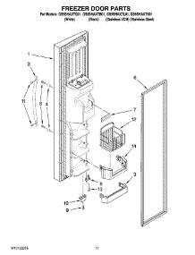 07 - Freezer Door Parts parts for Whirlpool Refrigerator GS5SHAXTL01 from AppliancePartsPros.com