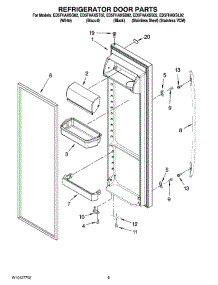 06 - Refrigerator Door Parts parts for Whirlpool Refrigerator ED5FHAXSQ02 from AppliancePartsPros.com