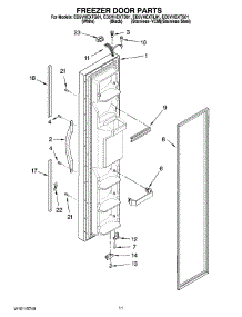 07 - Freezer Door Parts parts for Whirlpool Refrigerator ED5VHEXTS01 from AppliancePartsPros.com