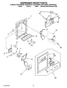 08 - Dispenser Front Parts parts for Whirlpool Refrigerator ED5FHAXSL02 from AppliancePartsPros.com