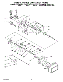 05 - Motor And Ice Container Parts parts for Whirlpool Refrigerator ED2HBEXTT01 from AppliancePartsPros.com