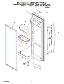 06 - Refrigerator Door Parts parts for Whirlpool Refrigerator ES2FHAXSL02 from AppliancePartsPros.com