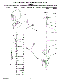 05 - Motor And Ice Container Parts parts for Whirlpool Refrigerator GD5NVAXSS01 from AppliancePartsPros.com