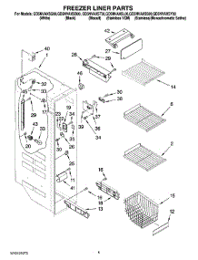 04 - Freezer Liner Parts parts for Whirlpool Refrigerator GD5NVAXSY00 from AppliancePartsPros.com