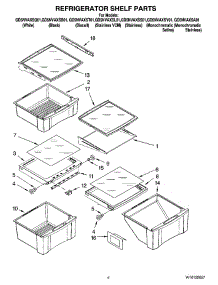 03 - Refrigerator Shelf Parts parts for Whirlpool Refrigerator GD5NVAXSB01 from AppliancePartsPros.com