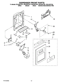 08 - Dispenser Front Parts parts for Whirlpool Refrigerator ED5JHAXTS01 from AppliancePartsPros.com