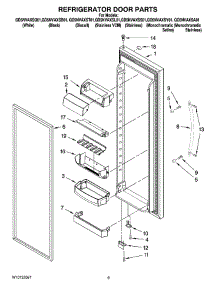 06 - Refrigerator Door Parts parts for Whirlpool Refrigerator GD5NVAXSQ01 from AppliancePartsPros.com