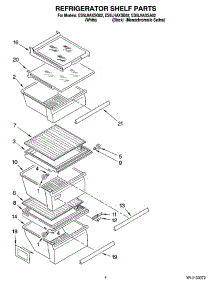 03 - Refrigerator Shelf Parts parts for Whirlpool Refrigerator ES5LHAXSA02 from AppliancePartsPros.com