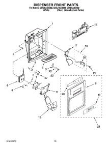 08 - Dispenser Front Parts parts for Whirlpool Refrigerator ES5LHAXSA02 from AppliancePartsPros.com