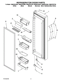 06 - Refrigerator Door Parts parts for Whirlpool Refrigerator GS6NVEXSB00 from AppliancePartsPros.com