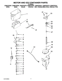 05 - Motor And Ice Container Parts parts for Whirlpool Refrigerator GS6NVEXSQ01 from AppliancePartsPros.com