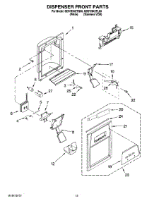 08 - Dispenser Front Parts parts for Whirlpool Refrigerator GD5YHAXTL00 from AppliancePartsPros.com