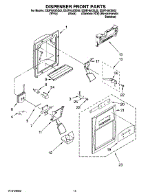 08 - Dispenser Front Parts parts for Whirlpool Refrigerator ES2FHAXSB02 from AppliancePartsPros.com