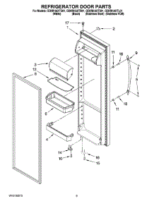 06 - Refrigerator Door Parts parts for Whirlpool Refrigerator GD5RHAXTS01 from AppliancePartsPros.com