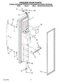 07 - Freezer Door Parts parts for Whirlpool Refrigerator ED5FHAXSS02 from AppliancePartsPros.com