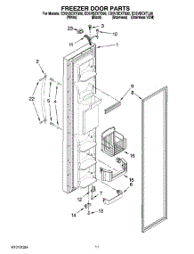 07 - Freezer Door Parts parts for Whirlpool Refrigerator ED5VBEXTB00 from AppliancePartsPros.com