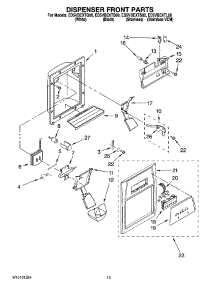 08 - Dispenser Front Parts parts for Whirlpool Refrigerator ED5VBEXTB00 from AppliancePartsPros.com