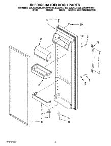 06 - Refrigerator Door Parts parts for Whirlpool Refrigerator ED5JHAXTB00 from AppliancePartsPros.com