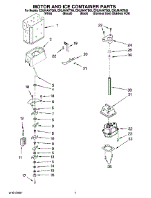 05 - Motor And Ice Container Parts parts for Whirlpool Refrigerator ED5JHAXTT00 from AppliancePartsPros.com