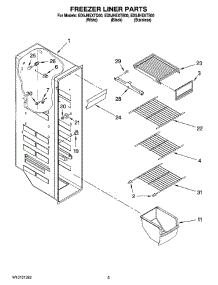 04 - Freezer Liner Parts parts for Whirlpool Refrigerator ED5JHEXTS00 from AppliancePartsPros.com