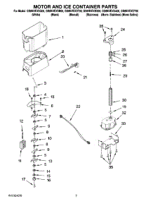 05 - Motor And Ice Container Parts parts for Whirlpool Refrigerator GS6NVEXSS00 from AppliancePartsPros.com