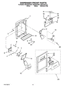 08 - Dispenser Front Parts parts for Whirlpool Refrigerator ED5JVAXTL01 from AppliancePartsPros.com