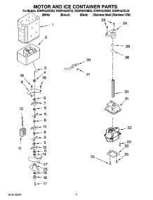 05 - Motor And Ice Container Parts parts for Whirlpool Refrigerator ED5PHAXST02 from AppliancePartsPros.com
