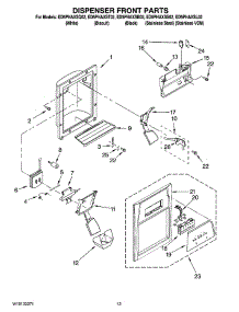 08 - Dispenser Front Parts parts for Whirlpool Refrigerator ED5PHAXST02 from AppliancePartsPros.com