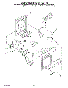 08 - Dispenser Front Parts parts for Whirlpool Refrigerator GC5SHEXNT05 from AppliancePartsPros.com