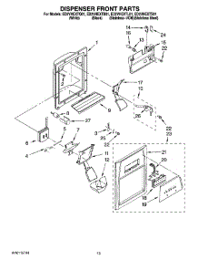 08 - Dispenser Front Parts parts for Whirlpool Refrigerator ED2VHEXTL01 from AppliancePartsPros.com