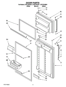 02 - Door Parts parts for Whirlpool Refrigerator ET8FTEXSQ01 from AppliancePartsPros.com