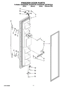 07 - Freezer Door Parts parts for Whirlpool Refrigerator ED2FHAXST04 from AppliancePartsPros.com