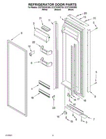06 - Refrigerator Door Parts parts for Whirlpool Refrigerator GC5THGXKT00 from AppliancePartsPros.com