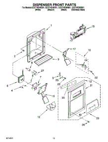 08 - Dispenser Front Parts parts for Whirlpool Refrigerator GC5THEXNS01 from AppliancePartsPros.com