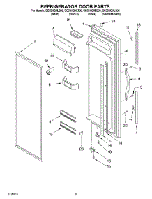 06 - Refrigerator Door parts for Whirlpool Refrigerator GC5SHGXLT00 from AppliancePartsPros.com