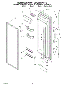 06 - Refrigerator Door Parts parts for Whirlpool Refrigerator GC5SHGXLT01 from AppliancePartsPros.com