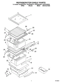 03 - Refrigerator Shelf parts for Whirlpool Refrigerator GC5SHGXKS01 from AppliancePartsPros.com