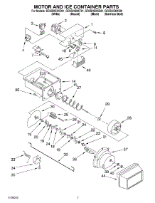 05 - Motor And Ice Container parts for Whirlpool Refrigerator GC5SHGXKS01 from AppliancePartsPros.com