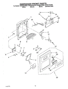 08 - Dispenser Front Parts parts for Whirlpool Refrigerator GC5SHGXKB00 from AppliancePartsPros.com