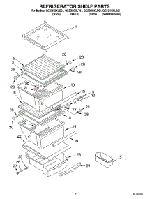 03 - Refrigerator Shelf Parts parts for Whirlpool Refrigerator GC5SHGXLQ01 from AppliancePartsPros.com