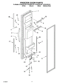 07 - Freezer Door Parts parts for Whirlpool Refrigerator GC5SHGXLQ01 from AppliancePartsPros.com