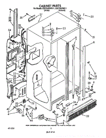 Cabinet parts for Whirlpool Refrigerator ED27DQZWN11 from AppliancePartsPros.com