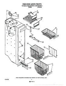 Freezer Liner parts for Whirlpool Refrigerator ED27DQZWN11 from AppliancePartsPros.com
