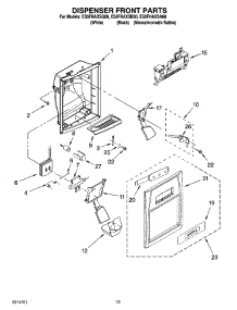 08 - Dispenser Front Parts parts for Whirlpool Refrigerator ES5FHAXSQ00 from AppliancePartsPros.com
