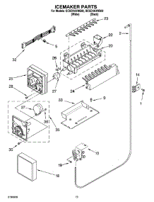 12 - Icemaker Parts, Optional Parts parts for Whirlpool Refrigerator GC5CHAXNQ00 from AppliancePartsPros.com