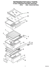 03 - Refrigerator Shelf Parts parts for Whirlpool Refrigerator ES5FHAXSA00 from AppliancePartsPros.com