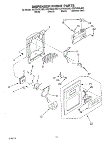 08 - Dispenser Front parts for Whirlpool Refrigerator GC5THGXLQ00 from AppliancePartsPros.com