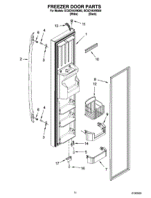 07 - Freezer Door Parts parts for Whirlpool Refrigerator GC5CHAXNB00 from AppliancePartsPros.com